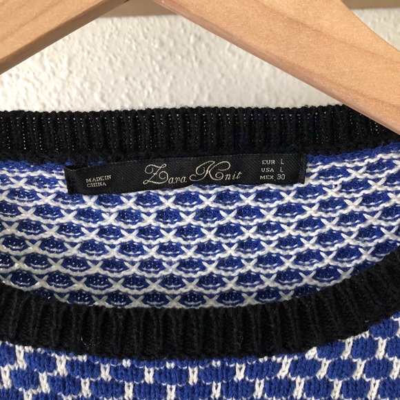 Zara blue/white seed stitch sweater - Picture 5 of 5